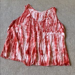 Beachlunchlounge rust and white tie dye tank 3X